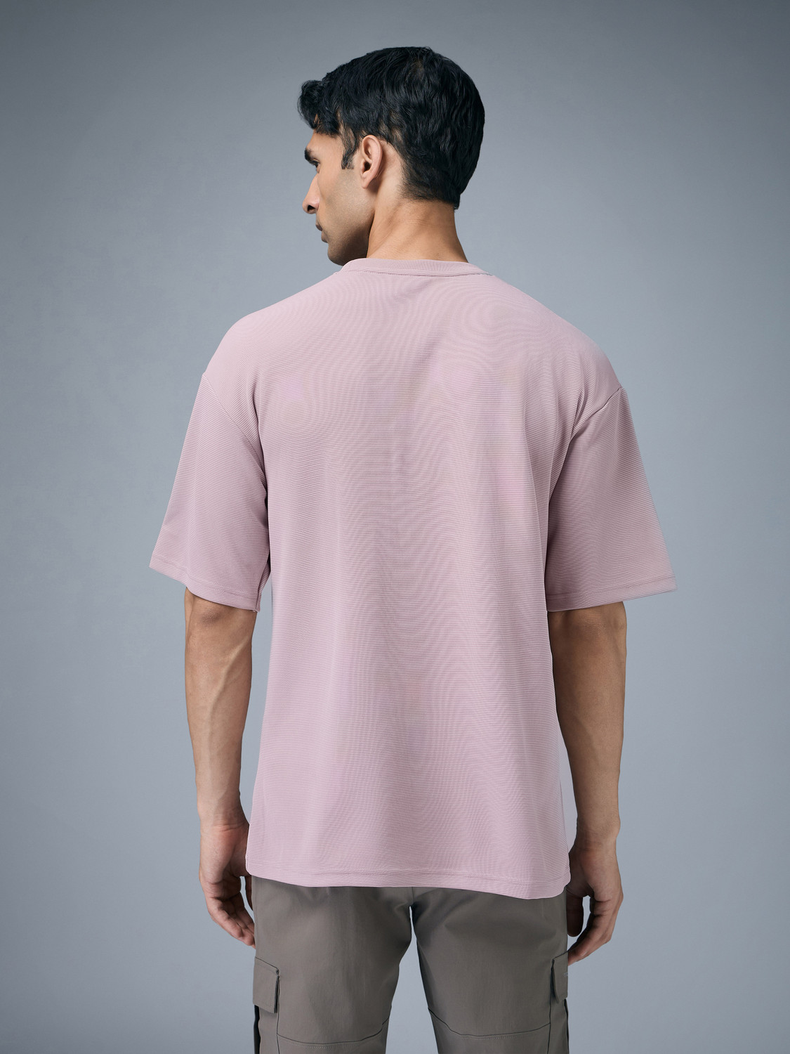 Image of TECHNOSPORT Self Design Men Round Neck Purple T-Shirt