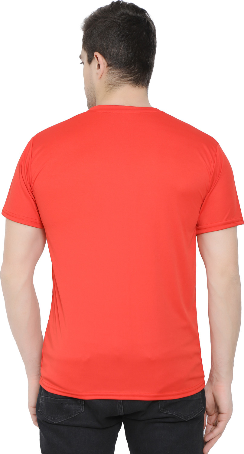 Image of KEOTI Solid Men Round Neck Red T-Shirt