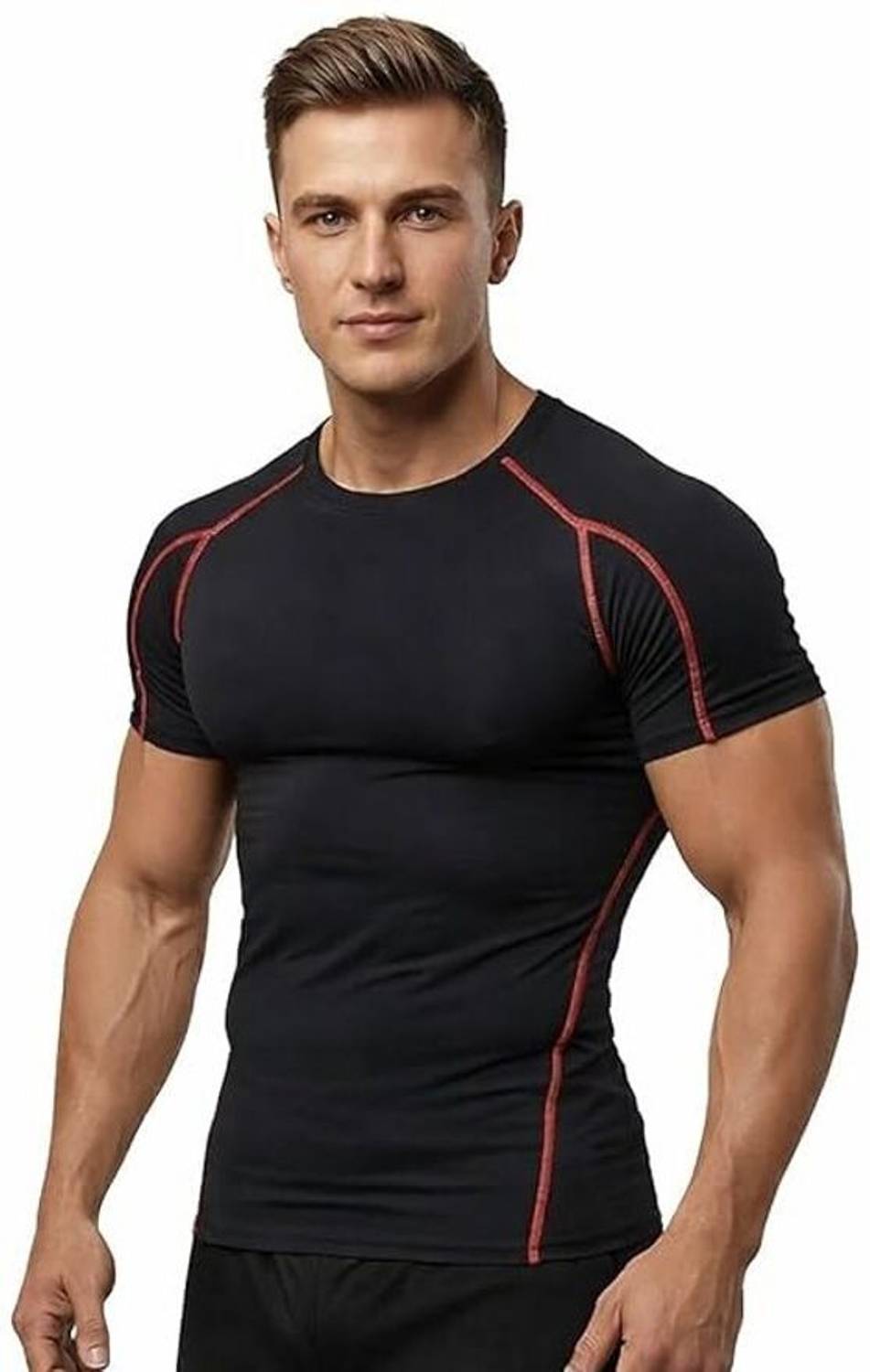 NEVER QUIT Black Men's Round Neck T-Shirt - Image 4
