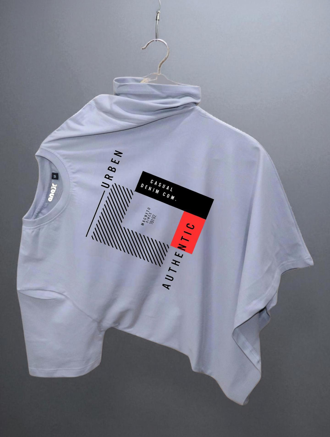 Image of Magneto Printed Men Round Neck Grey T-Shirt