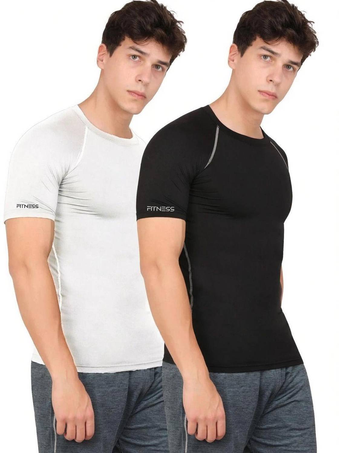Kyk Solid Men Round Neck Black T-Shirt Pack of 2 - Image 1