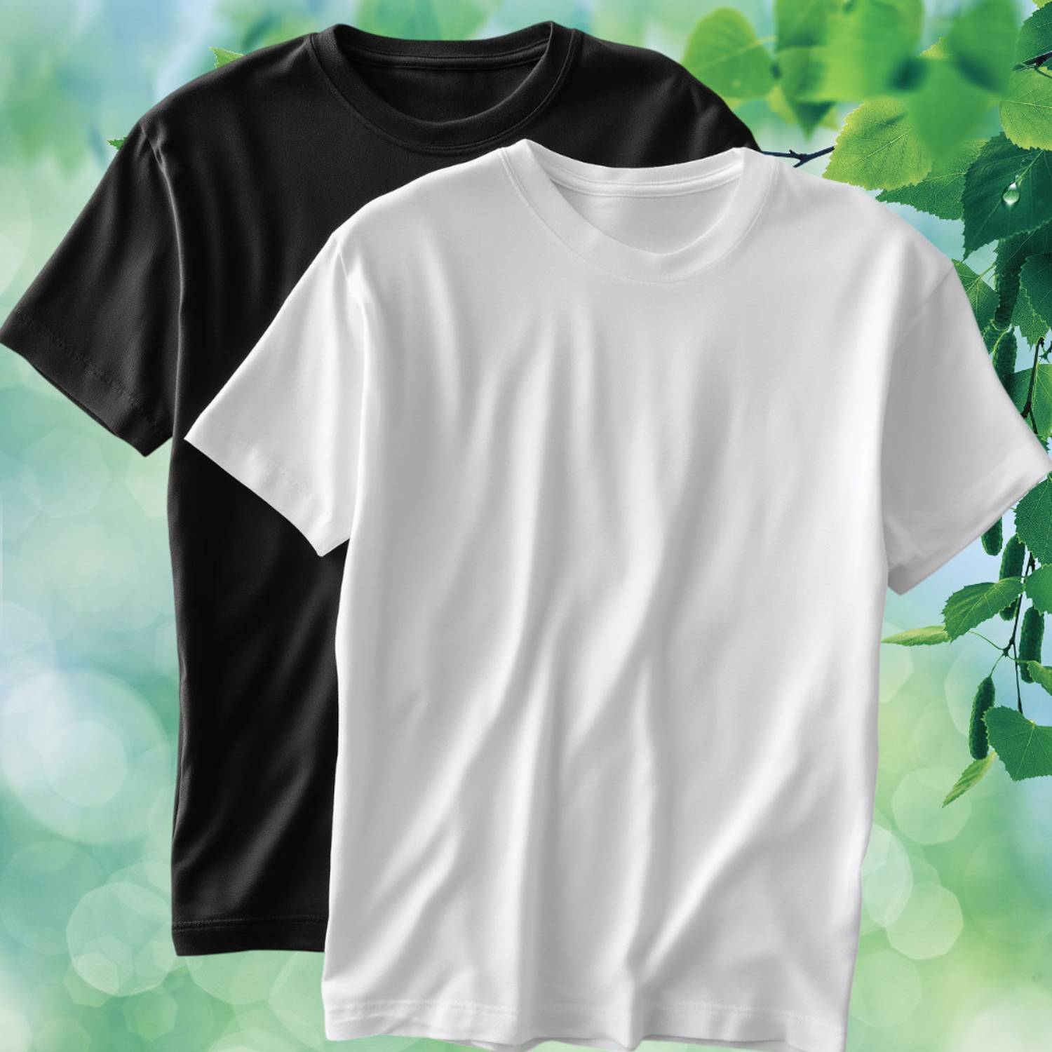 KNYTE Men Black, White Round Neck T-Shirt Pack of 2 - Image 1