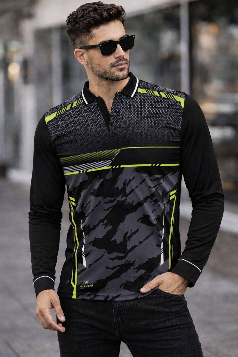 FABWAX Multicolor Polo Neck T-Shirt - Image 1