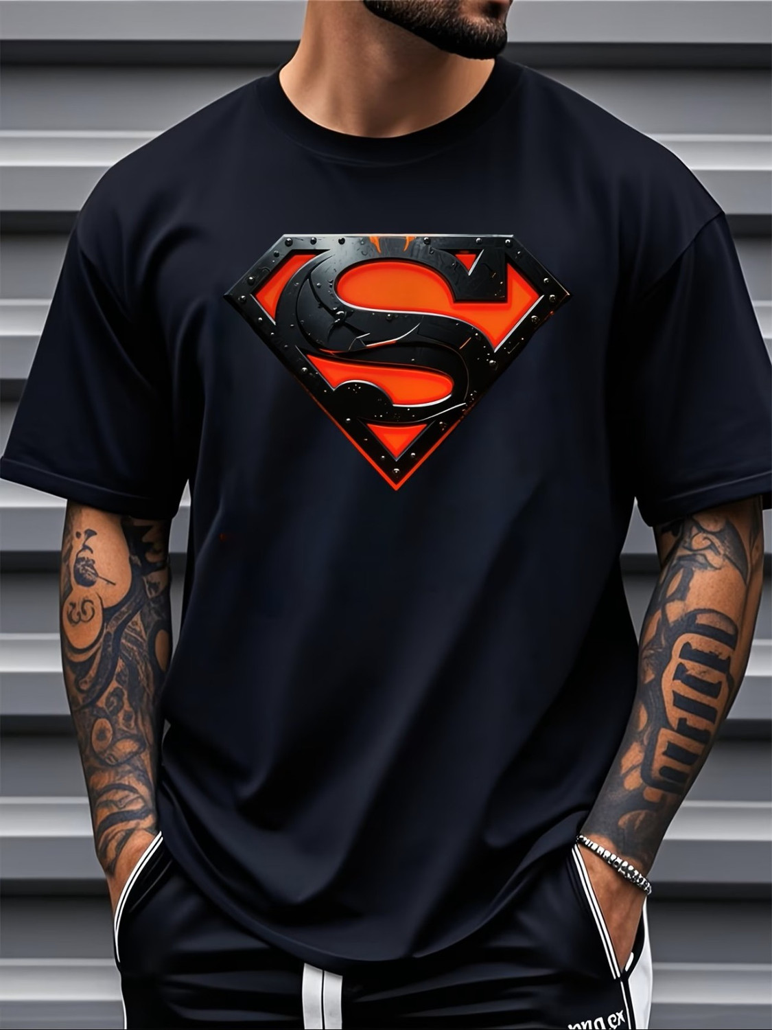 Image of Preeo Printed Men Round Neck Black T-Shirt