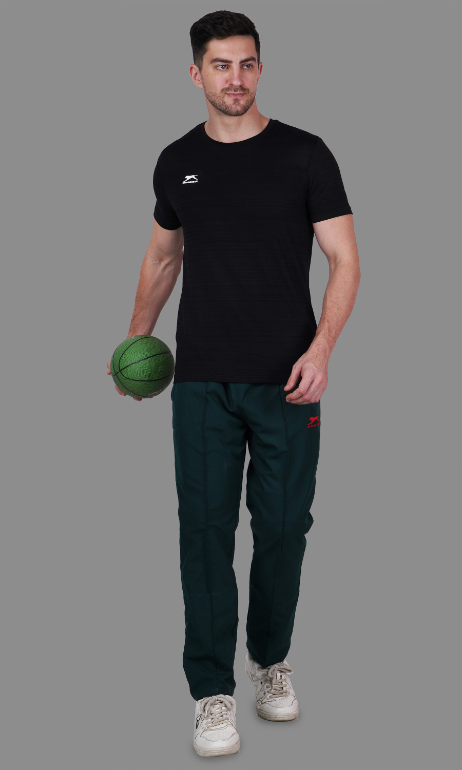 Image of Shiv Naresh Solid Men Round Neck Black T-Shirt