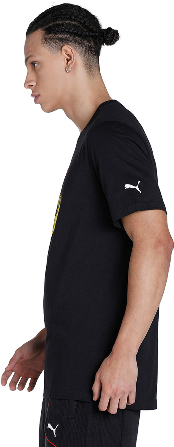 Image of PUMA Solid Men Crew Neck Black T-Shirt