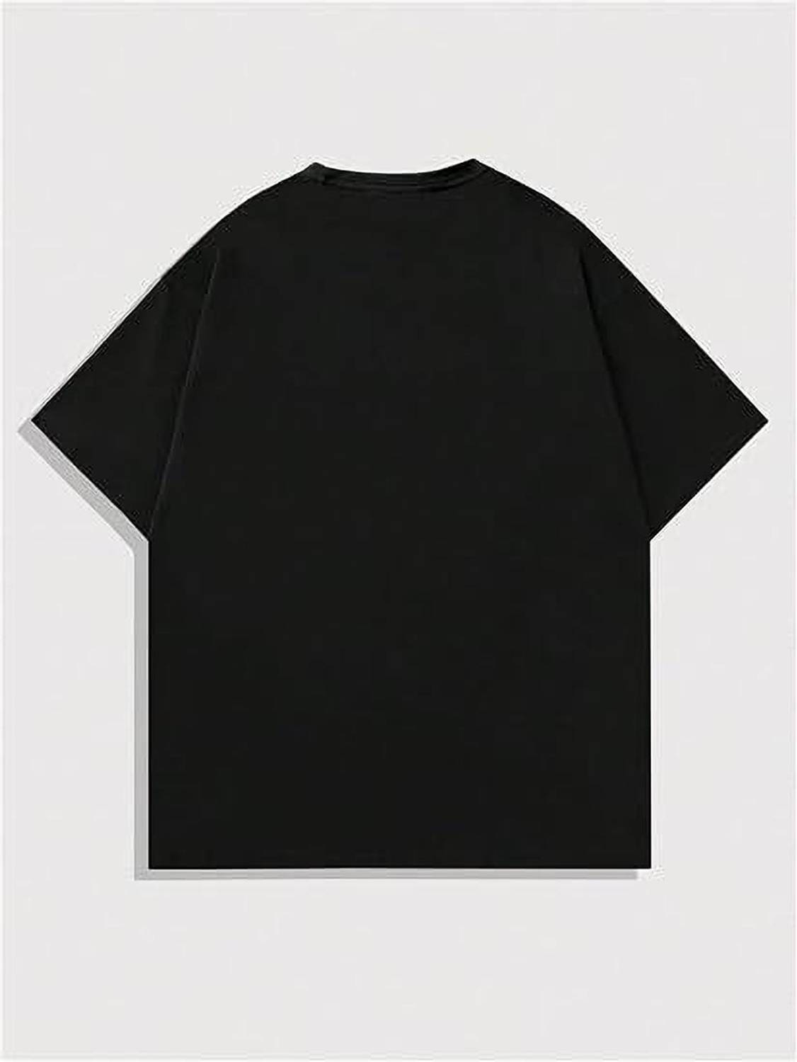 Men Printed Round Neck Cotton Blend Black T-Shirt - Image 3
