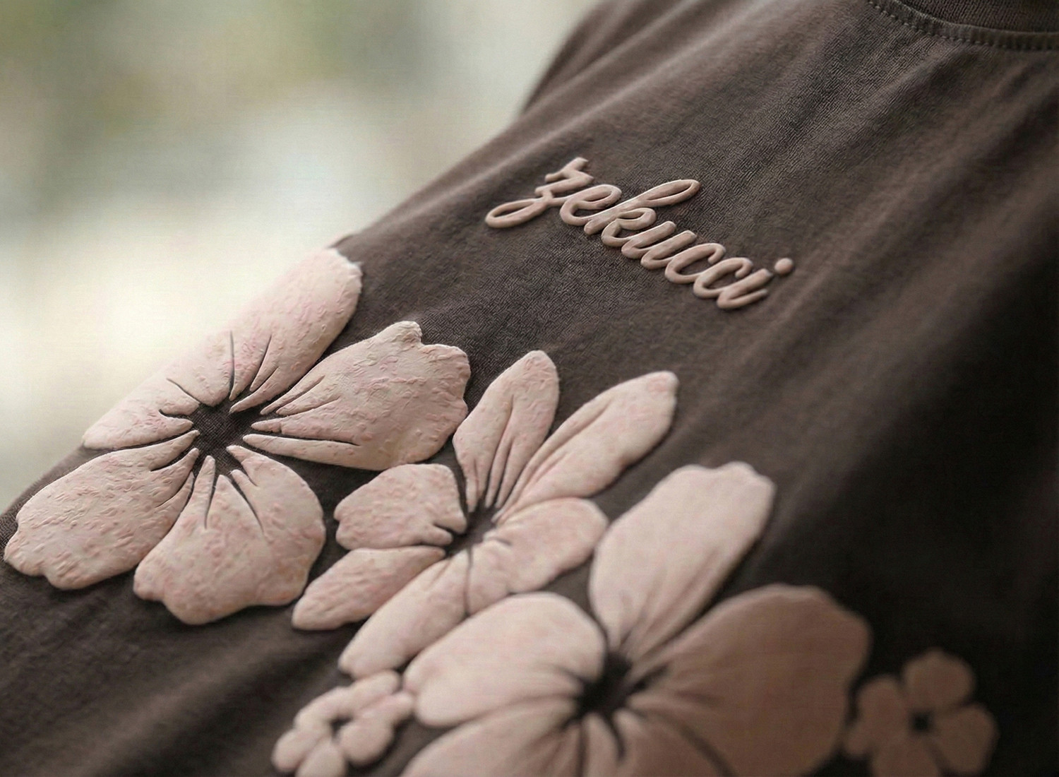 Image of Starword Printed Women Round Neck Brown T-Shirt