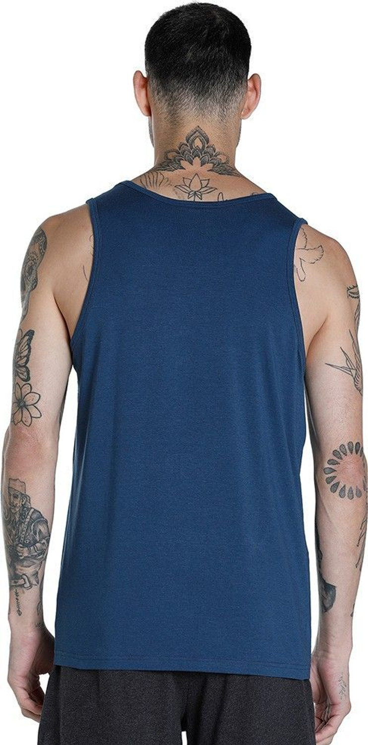 Image of PUMA Solid Men Round Neck Blue T-Shirt