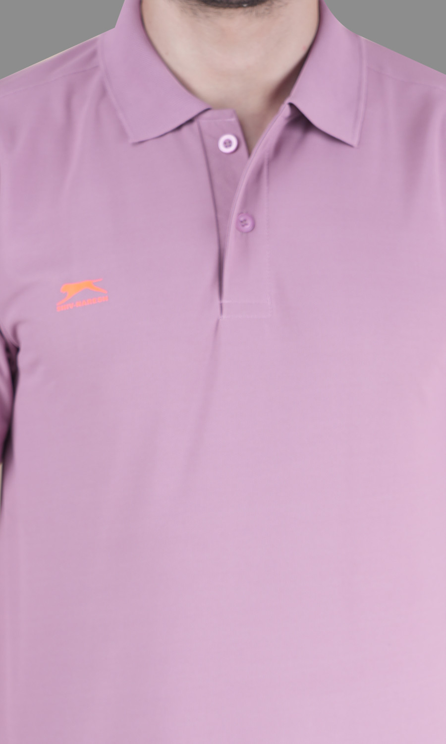 Image of Shiv Naresh Men Solid Polo Neck Polyester Purple T-Shirt