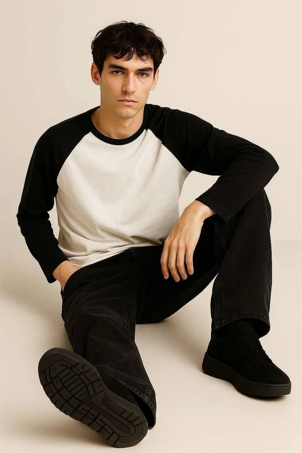 MK Digital Men Round Neck Beige T-Shirt - Image 5