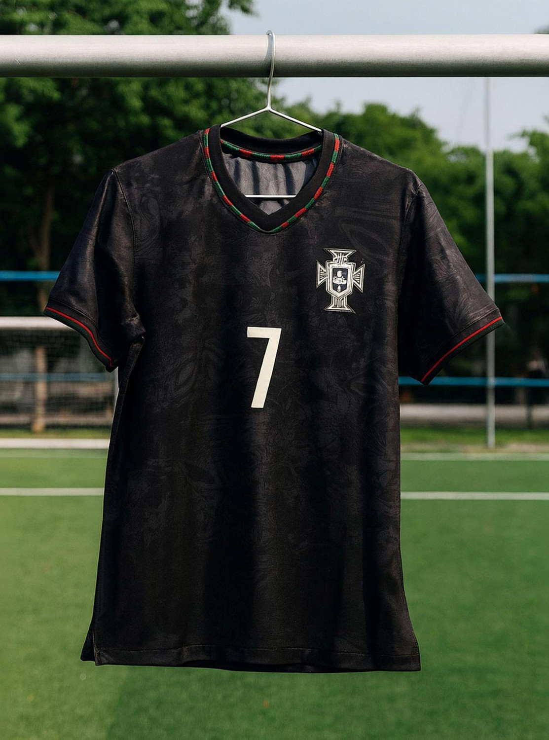 Image of BUGOAT Printed Men V Neck Black T-Shirt