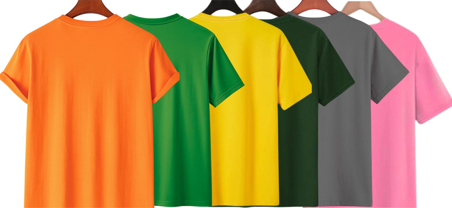 Image of TTFE Solid Men Round Neck Orange, Light Green, Yellow, Green, Silver, Pink T-Shirt