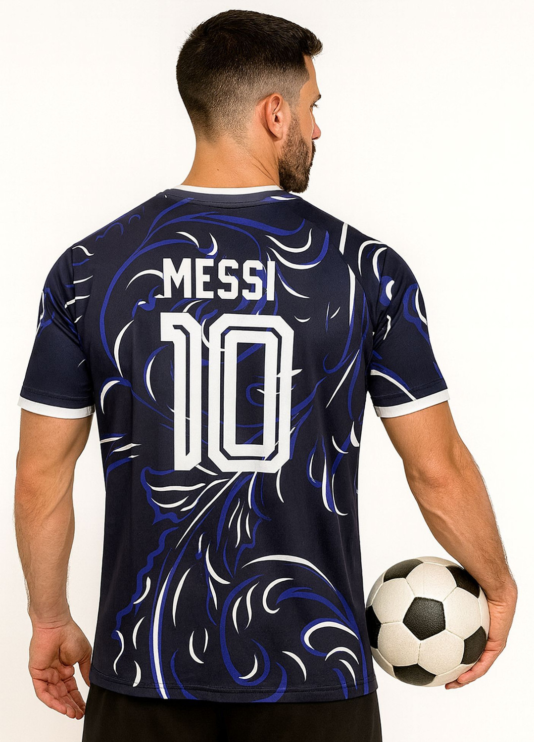 Image of BUGOAT Printed Men Round Neck Blue T-Shirt