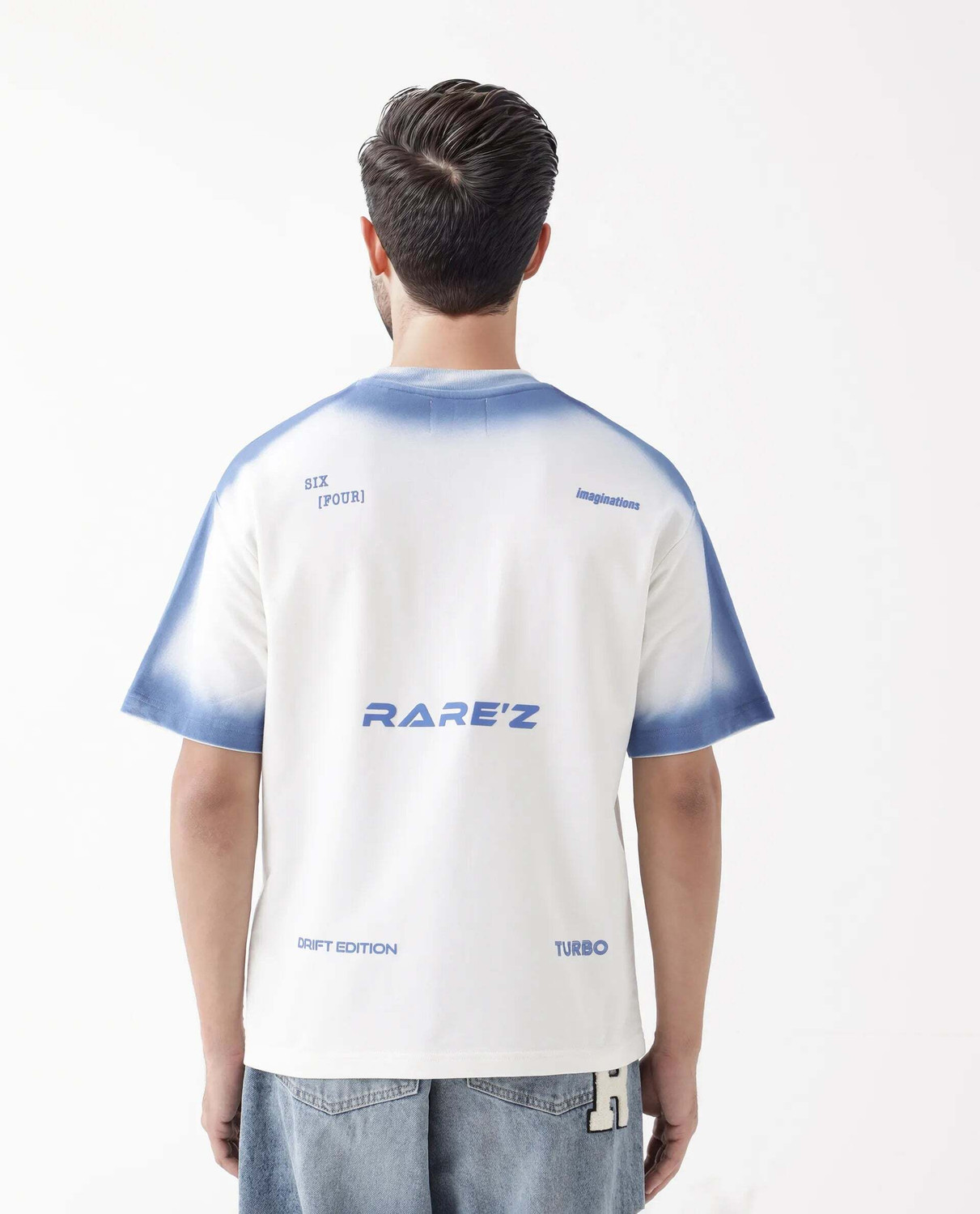 Image of RARE RABBIT Tie & Dye Men Round Neck White T-Shirt