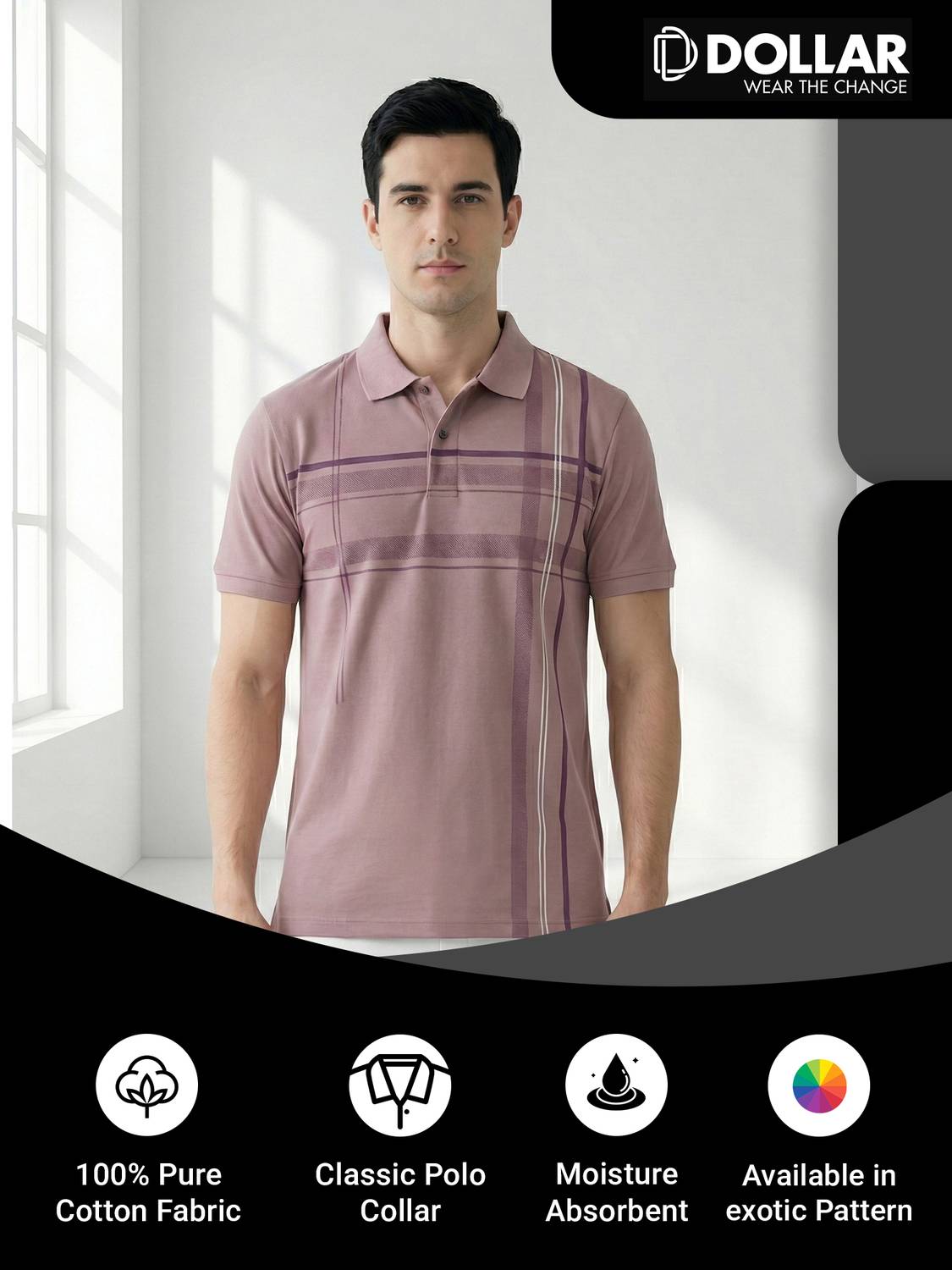 Dollar Men Polo Neck Multicolor T-Shirt - Image 5