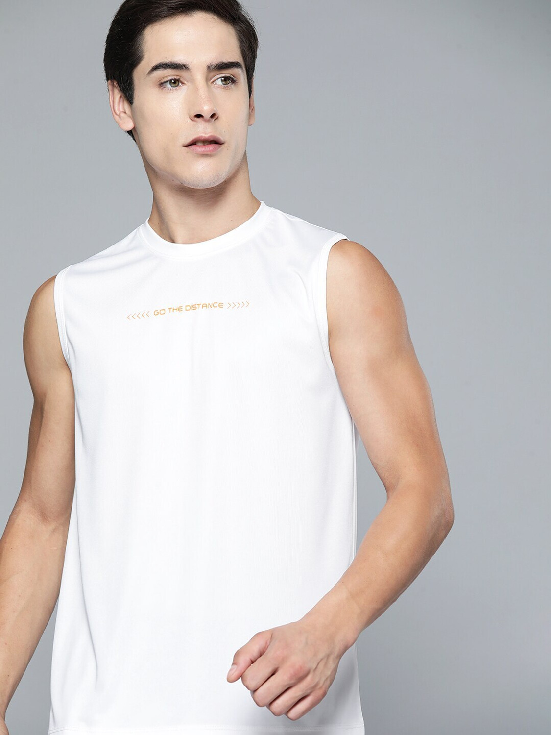 Image of HRX by Hrithik Roshan Typography Men Round Neck White T-Shirt