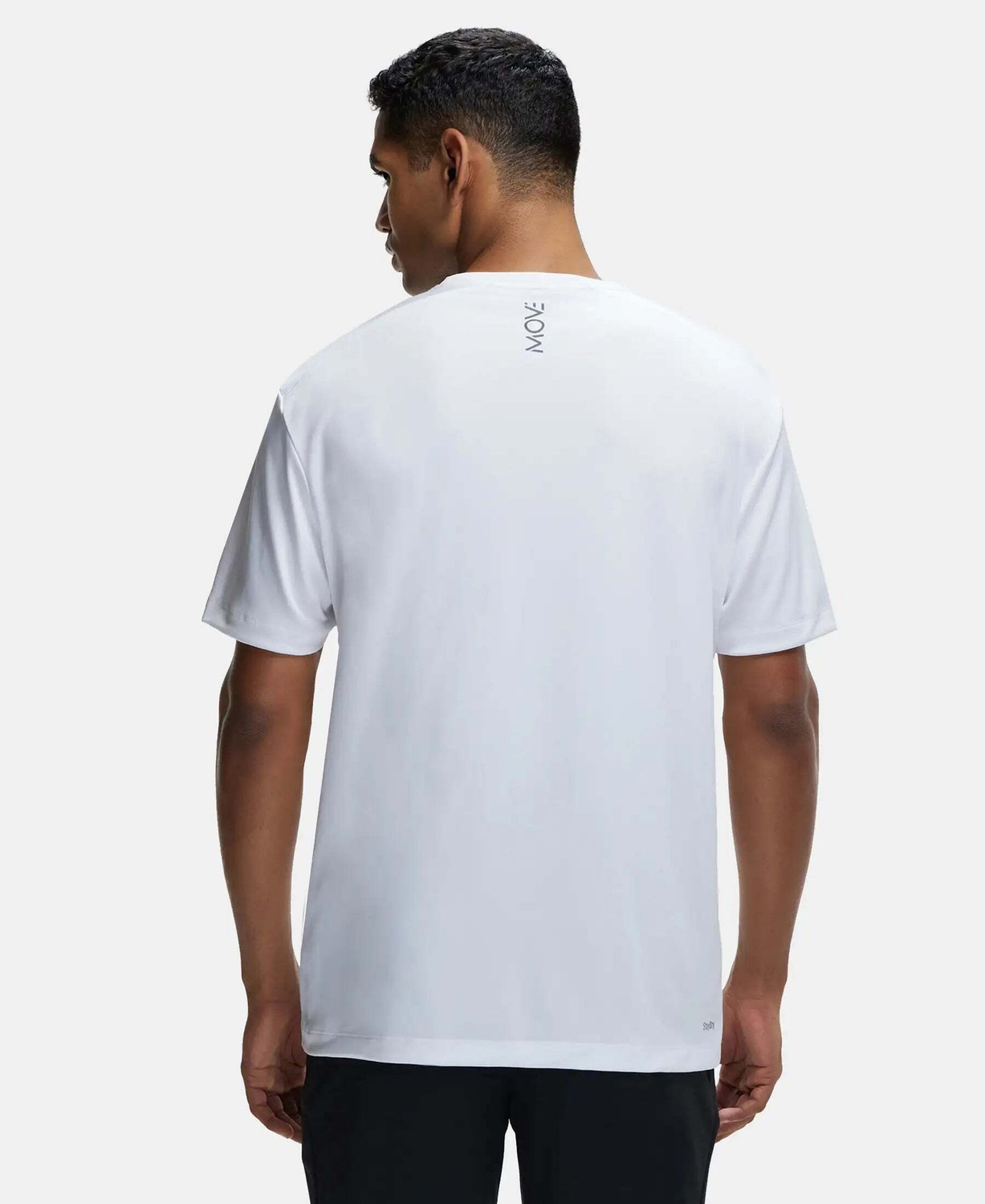 Image of JOCKEY Solid Men Round Neck White T-Shirt