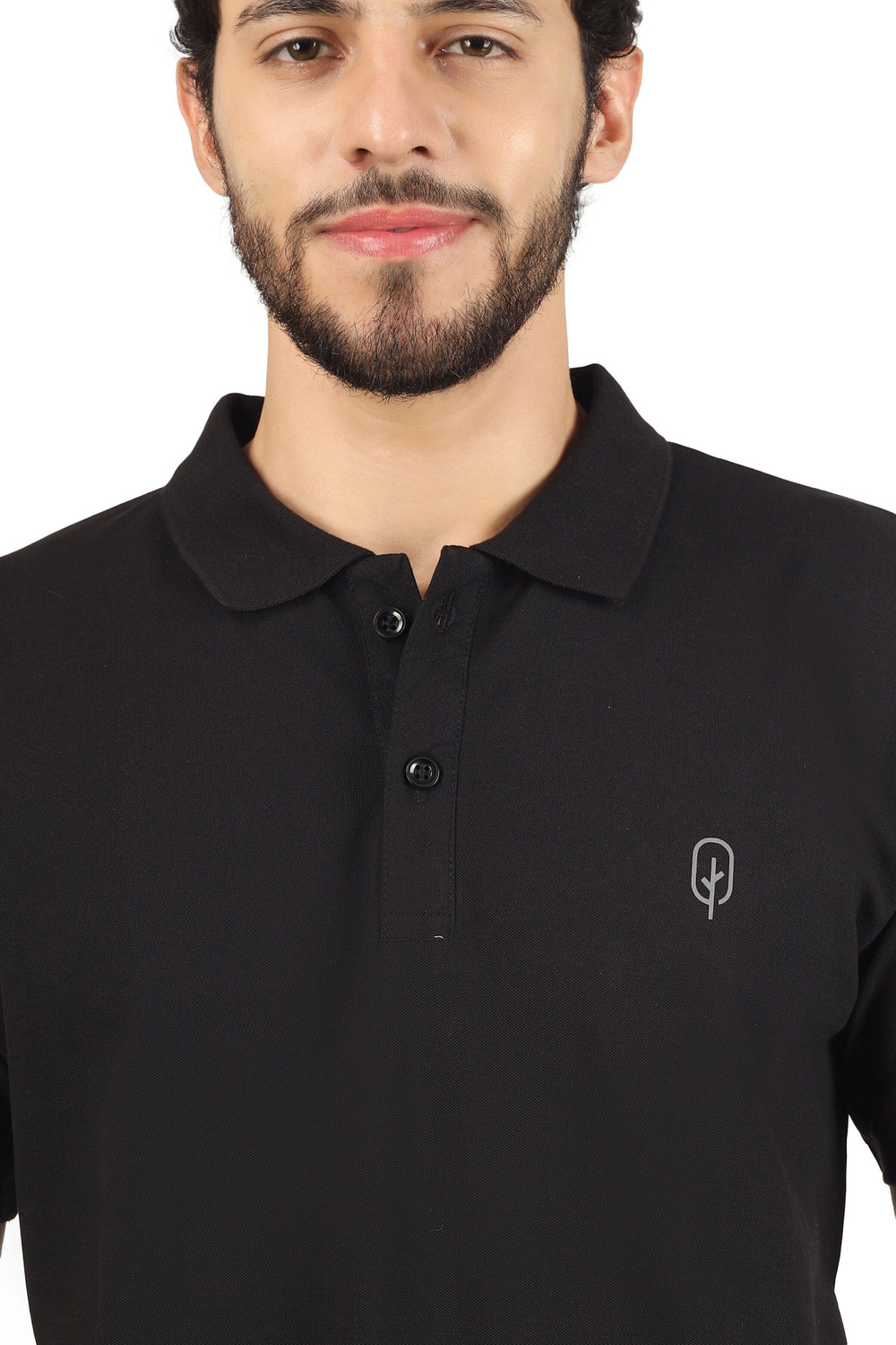 Image of BlueFicus Solid Men Polo Neck Black T-Shirt