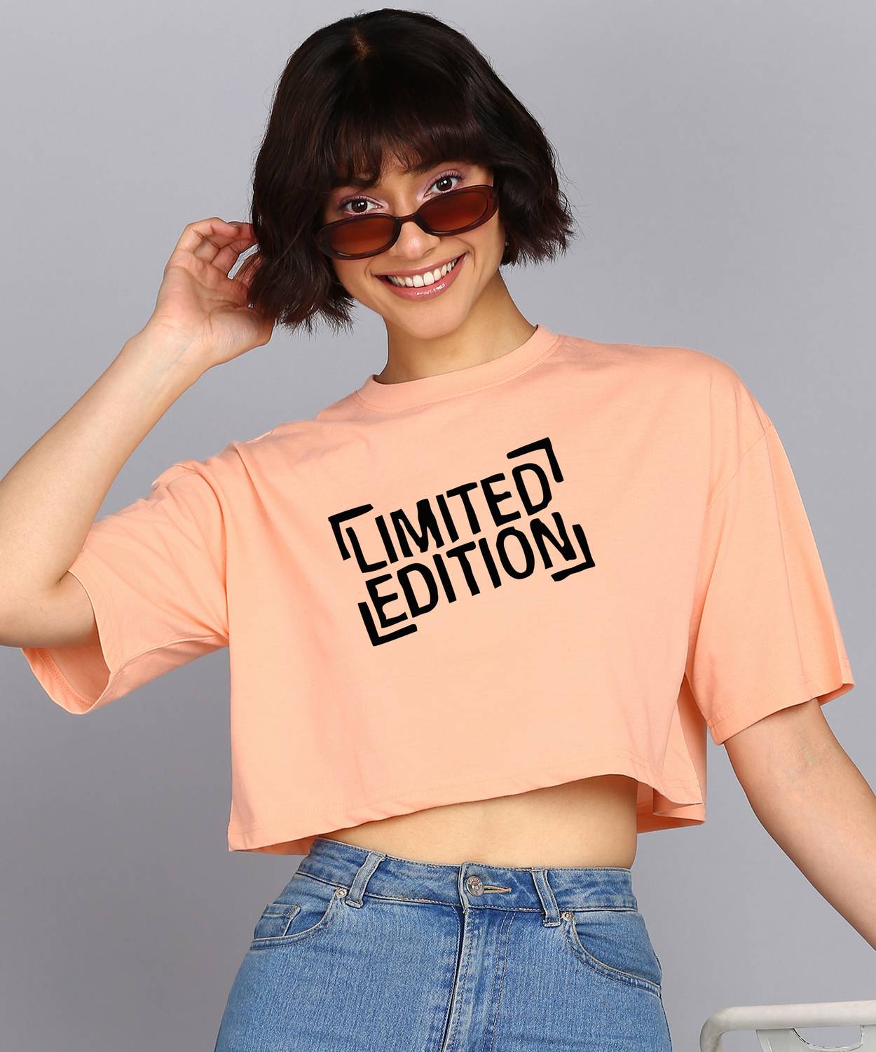 Adyavastram Printed, Typography Women Round Neck Pink T-Shirt