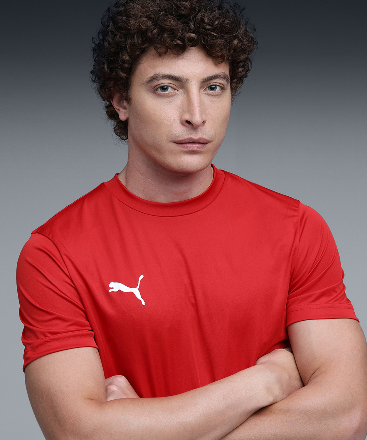 Image of PUMA Solid Men Crew Neck Red T-Shirt