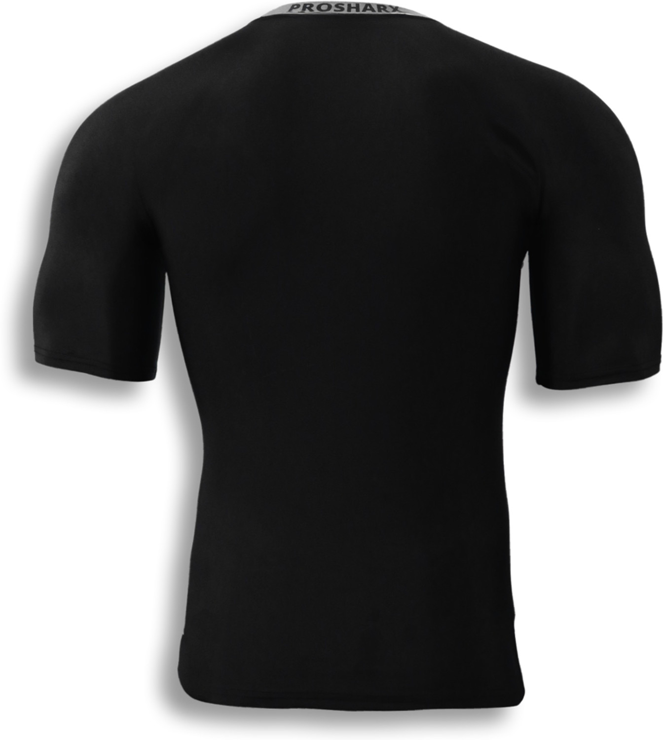 Image of Prosharx Solid Men Round Neck Black T-Shirt