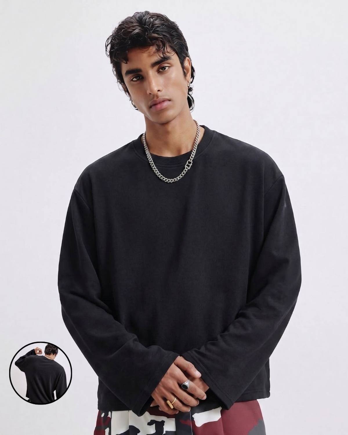 Cloth Code Men's Crew Neck Solid Black T-Shirt - Image 2