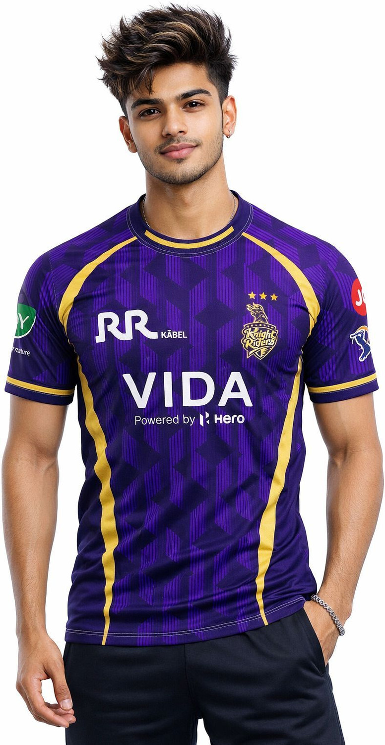 Image of ROCKINRETAILZ Printed Men Round Neck Purple T-Shirt