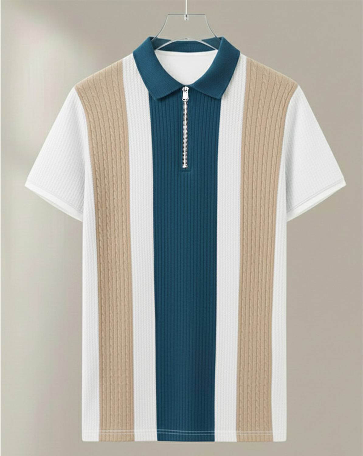 ENITOR Men Polo Neck White T-Shirt - Image 5