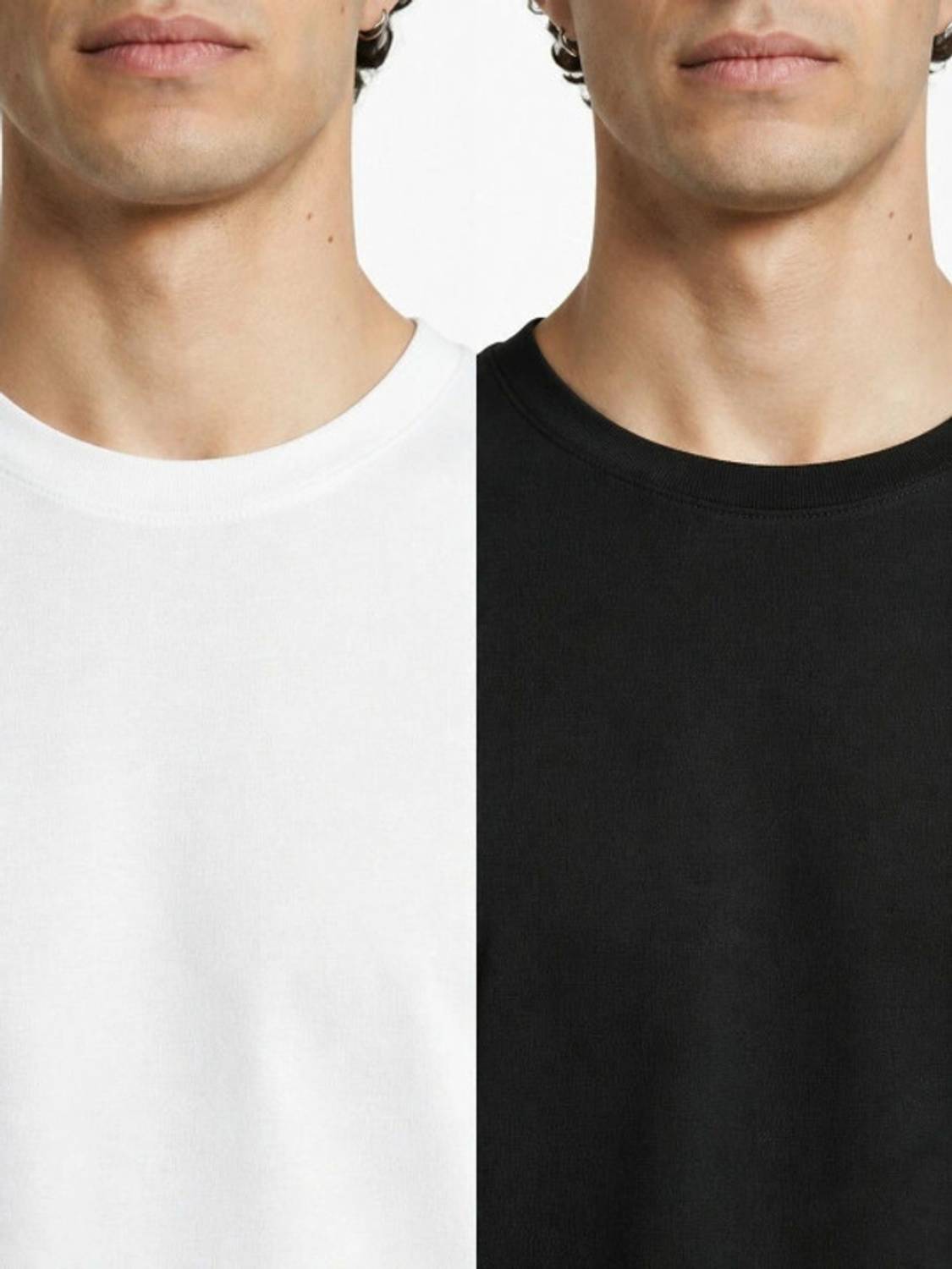 Clazzey Men Black, White Round Neck T-Shirt Pack of 2 - Image 3