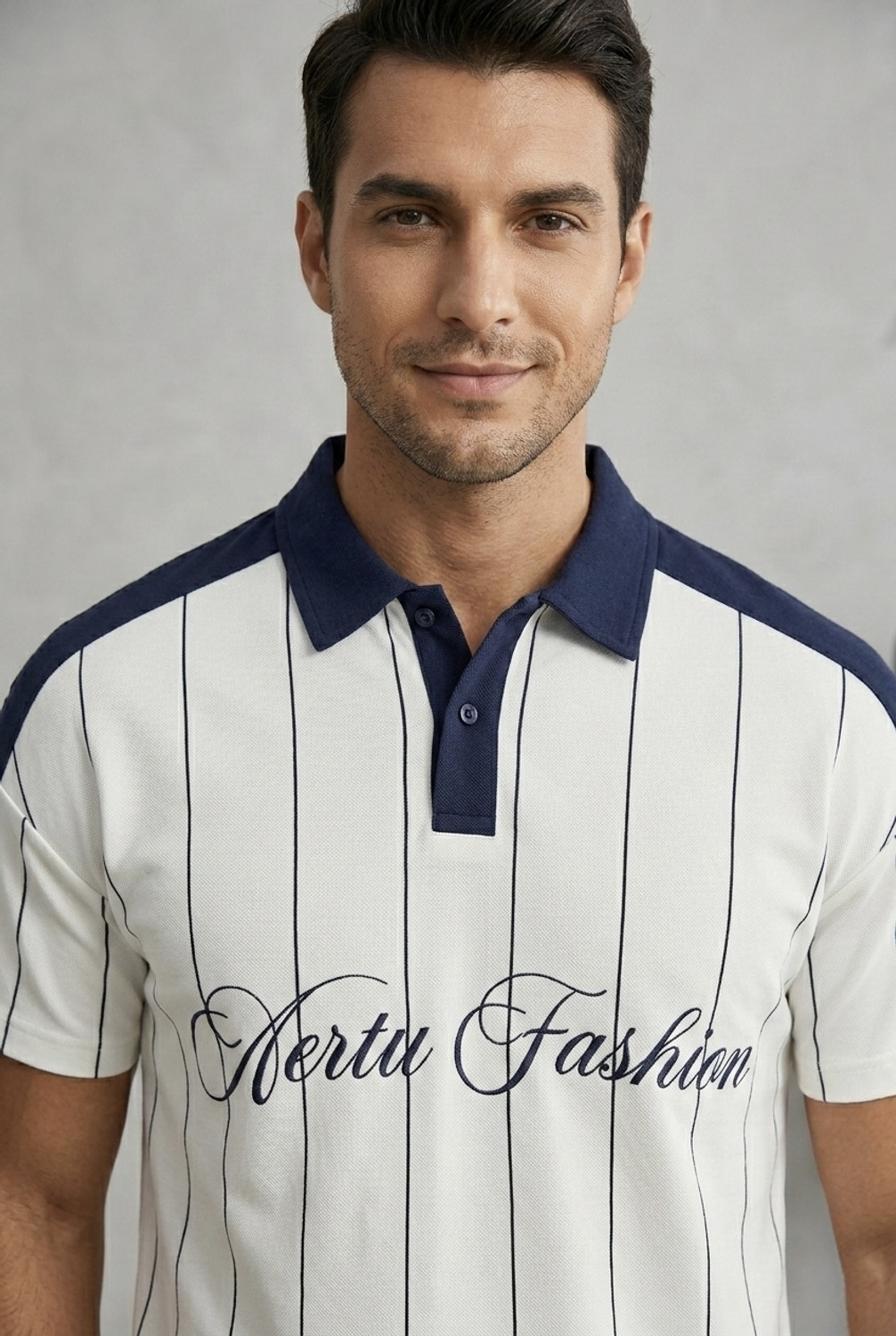 Image of AVEJO Printed, Striped Men Polo Neck Multicolor T-Shirt