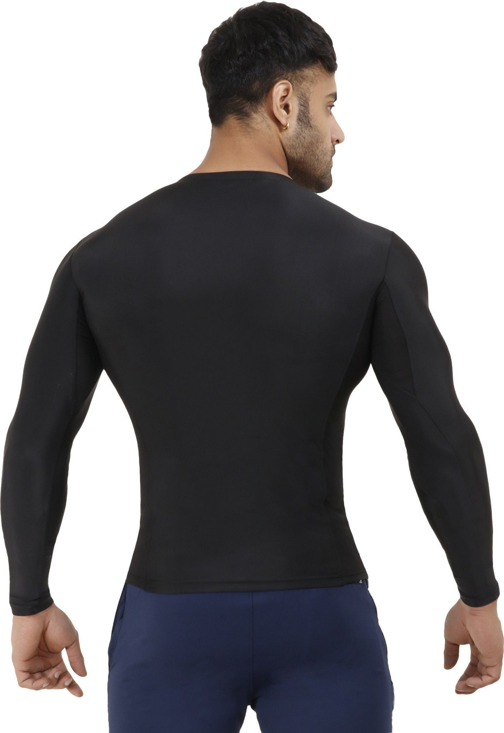 Image of Kyk Solid Men Round Neck Black T-Shirt
