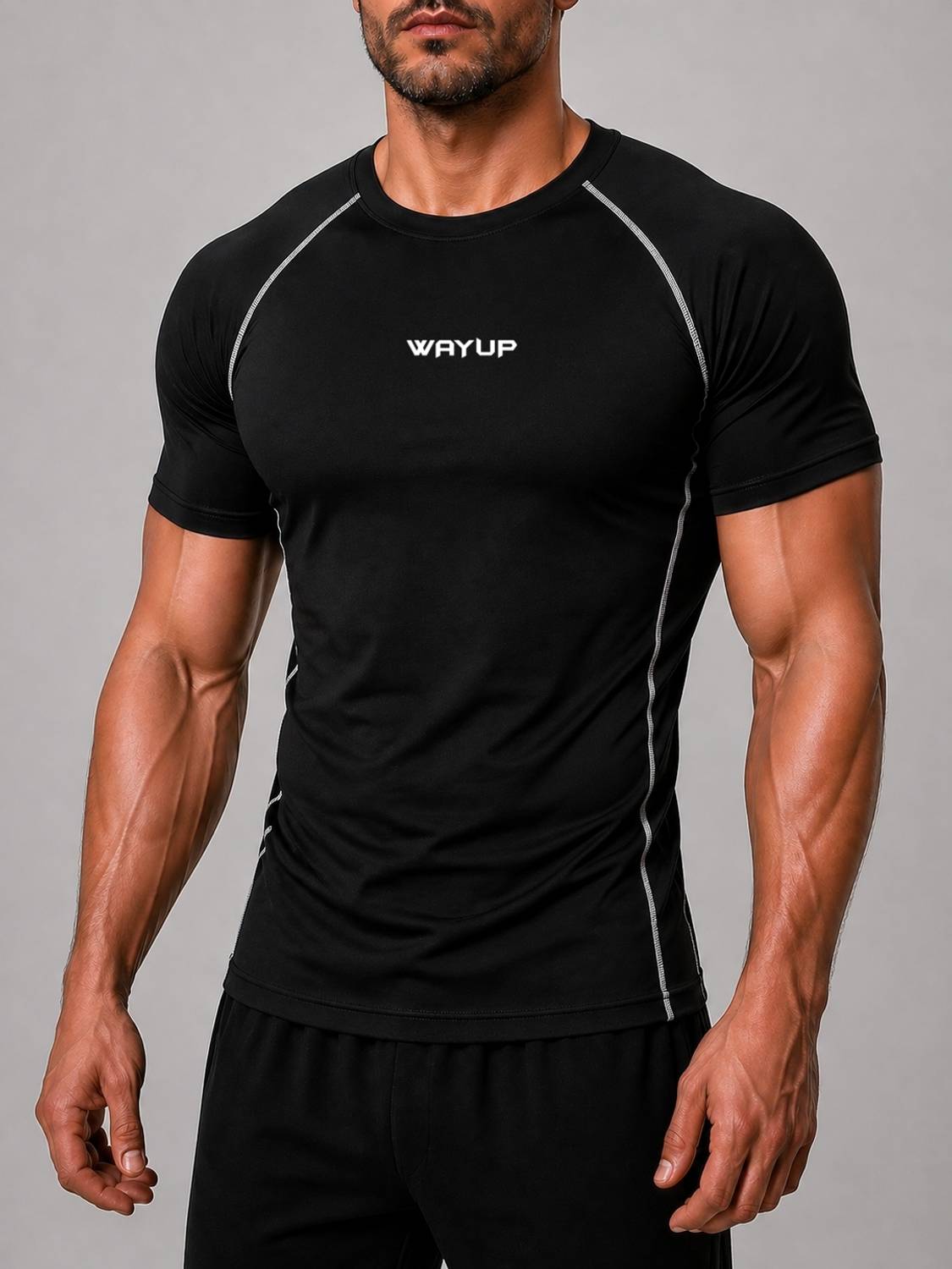Gym Hound Black Boat Neck T-Shirt - Image 3