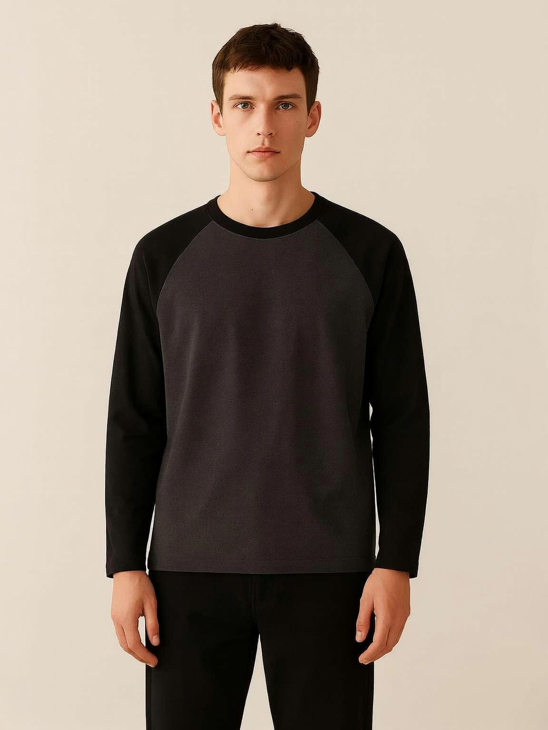 Image of EraandEdge Solid Men Round Neck Grey T-Shirt