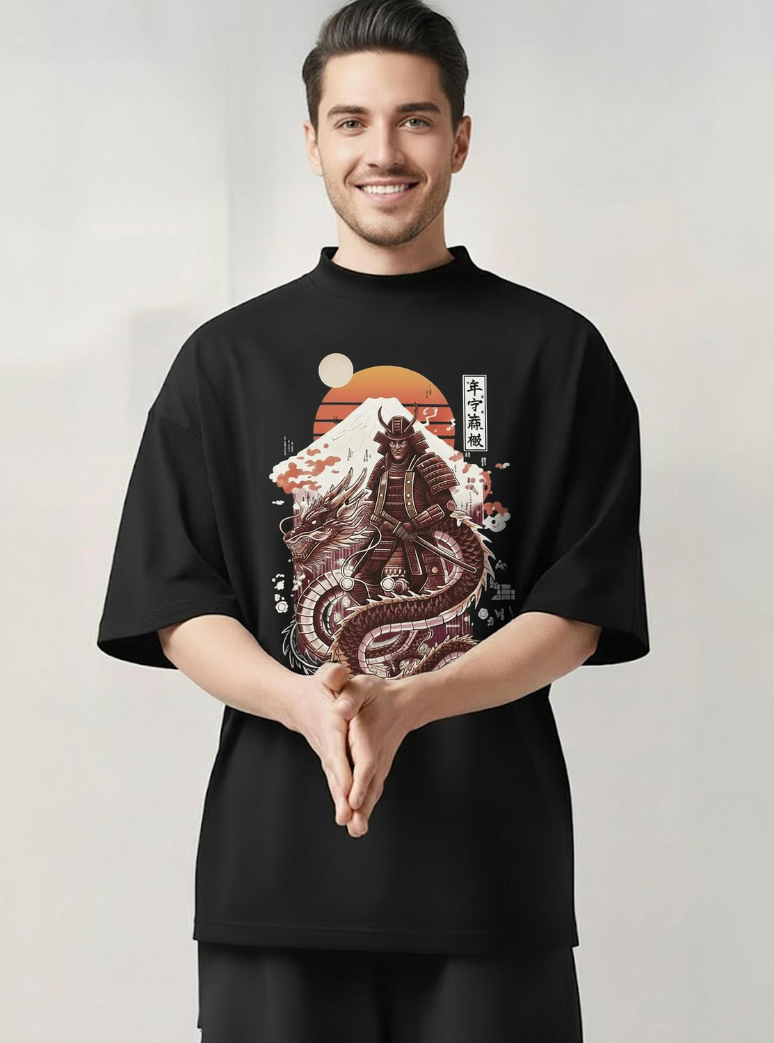 Image of TRIPR Printed Men Round Neck Black T-Shirt