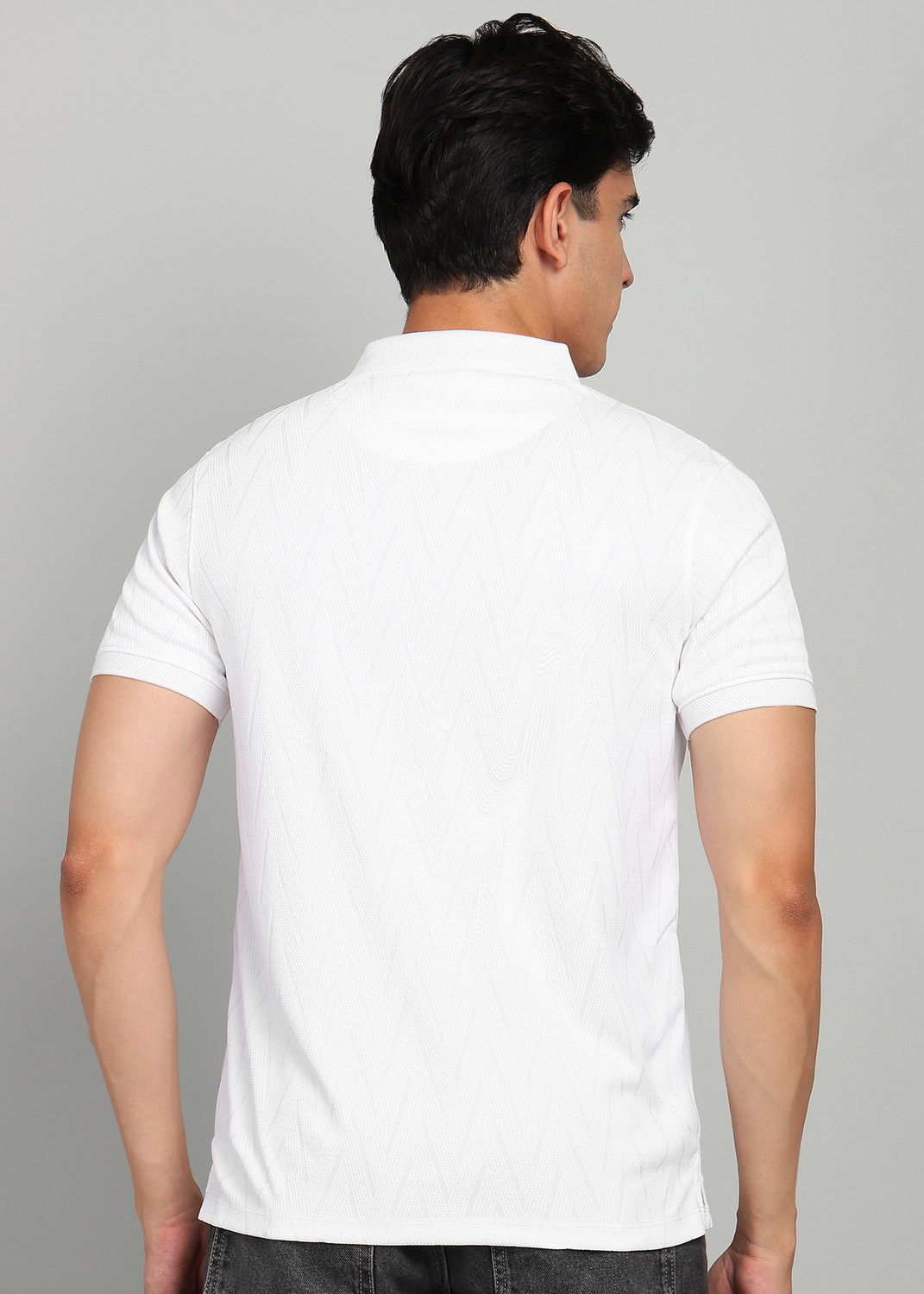 Image of KILLER Printed Men Polo Neck White T-Shirt
