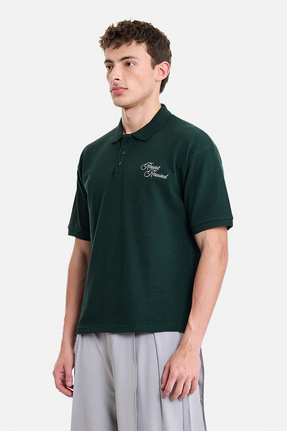 Image of Snitch Embroidered Men Polo Neck Dark Green T-Shirt