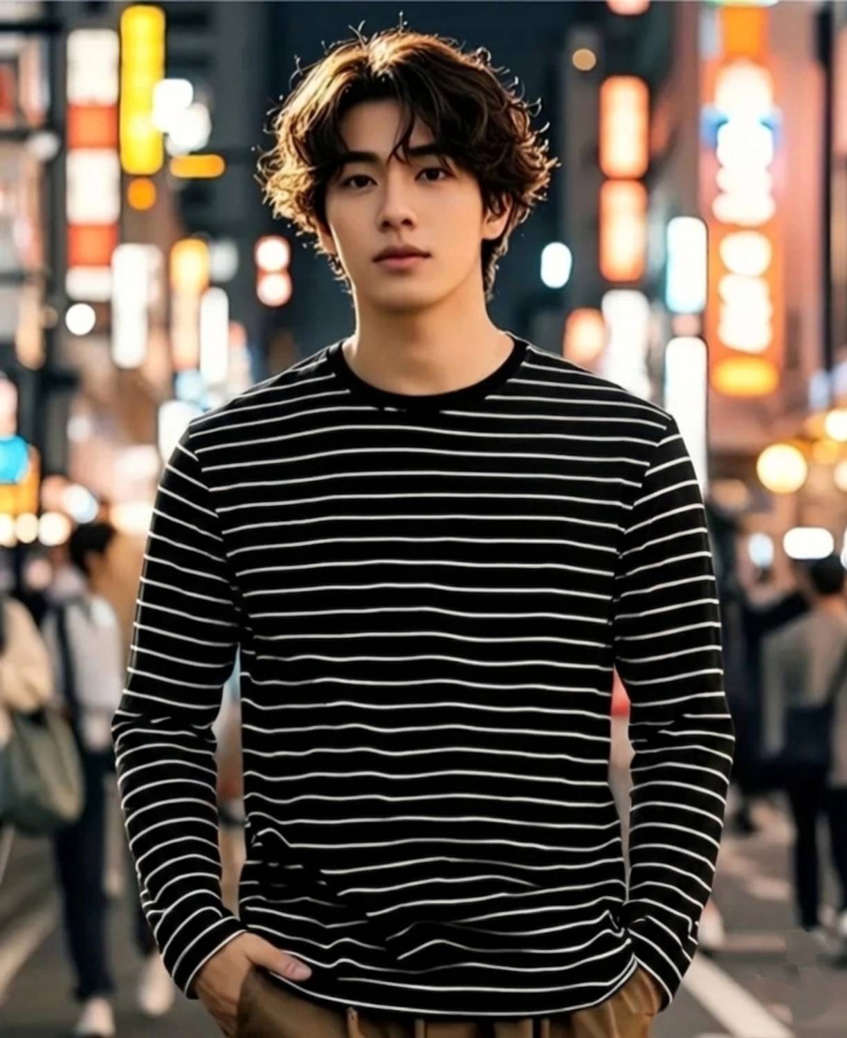 HouseOfCommon Men Black Striped T-Shirt - Image 1