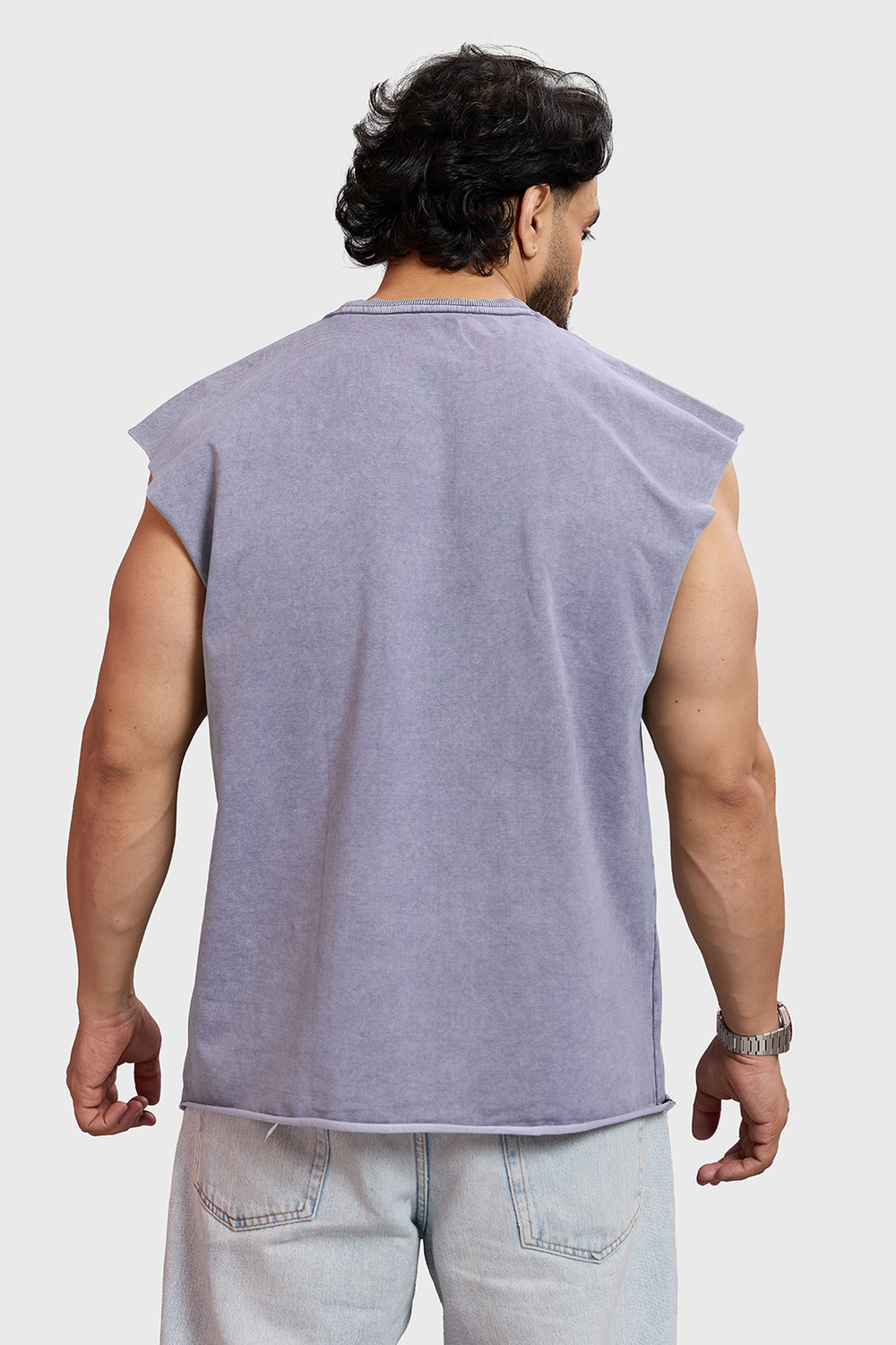 Image of FuaarK Printed Men Round Neck Grey T-Shirt