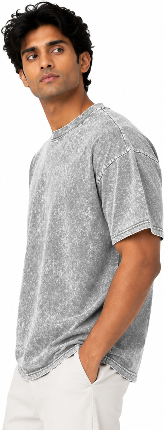 Image of arctale Printed Men Crew Neck Grey T-Shirt