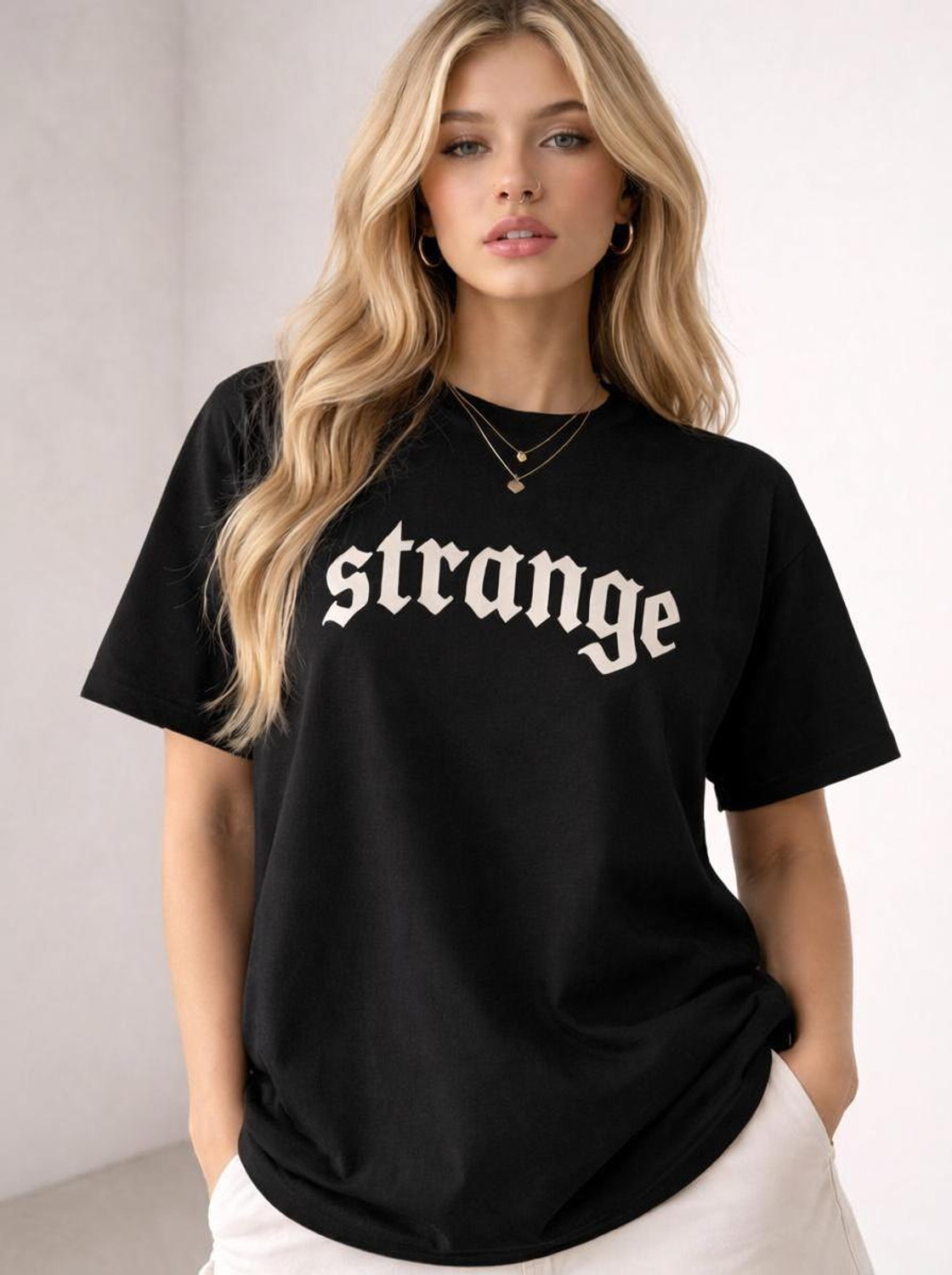 Image of THE DRY STATE Printed Women Round Neck Black T-Shirt