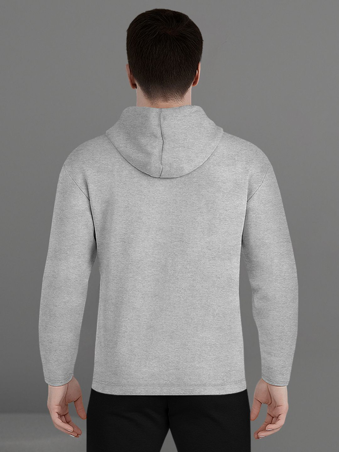 Image of BLIVE Solid Men Hooded Neck Grey T-Shirt