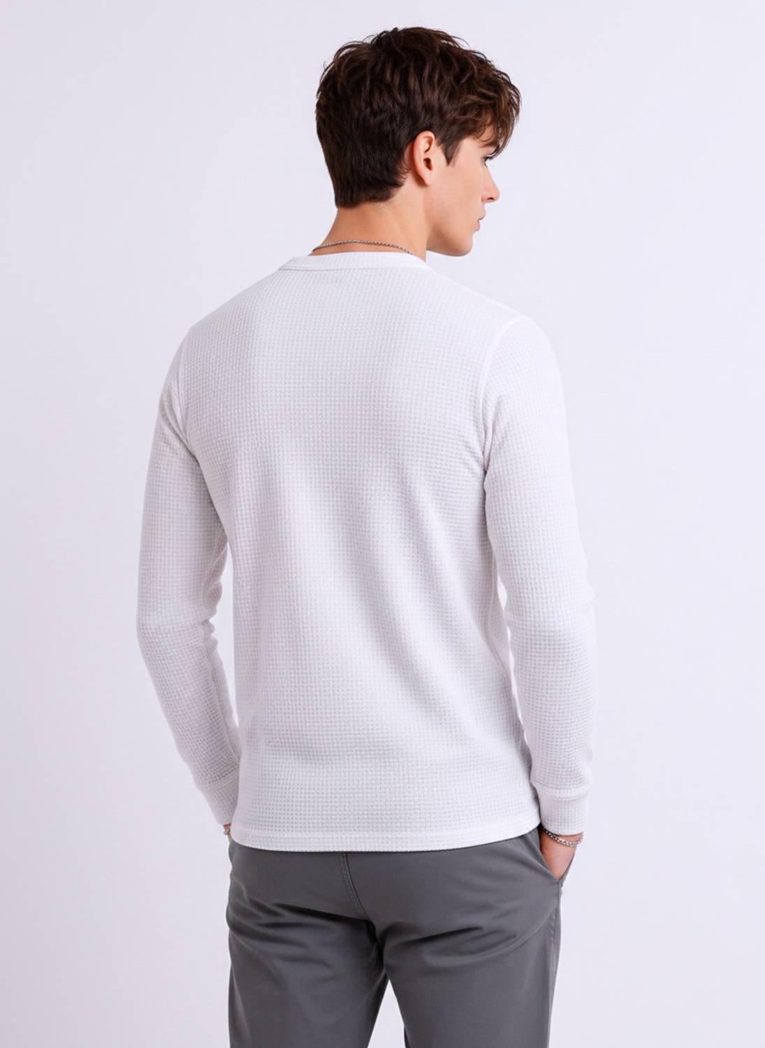 Try Colorblock Men Polo Neck White T-Shirt - Image 2