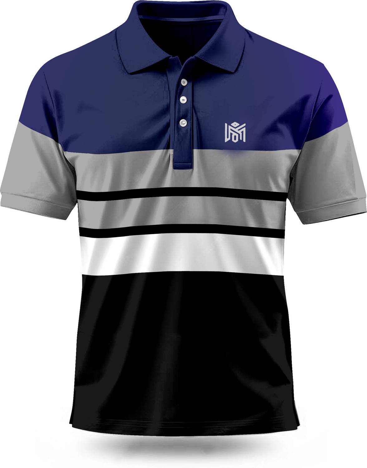 LIMDILEVEN Men Colorblock Polo Neck Cotton Blend Multicolor T-Shi