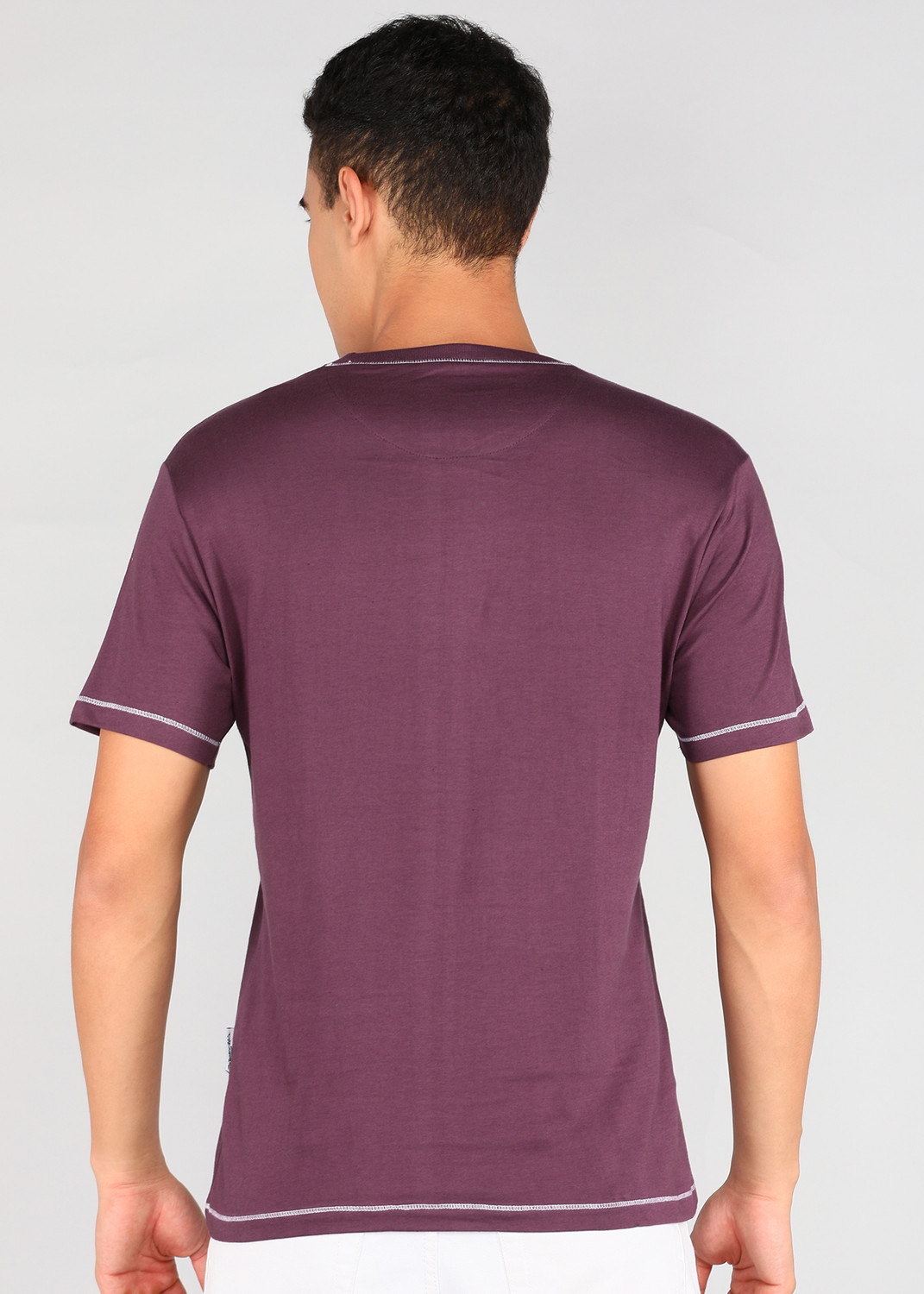 Image of Roadster Graphic Print Men Round Neck Purple T-Shirt