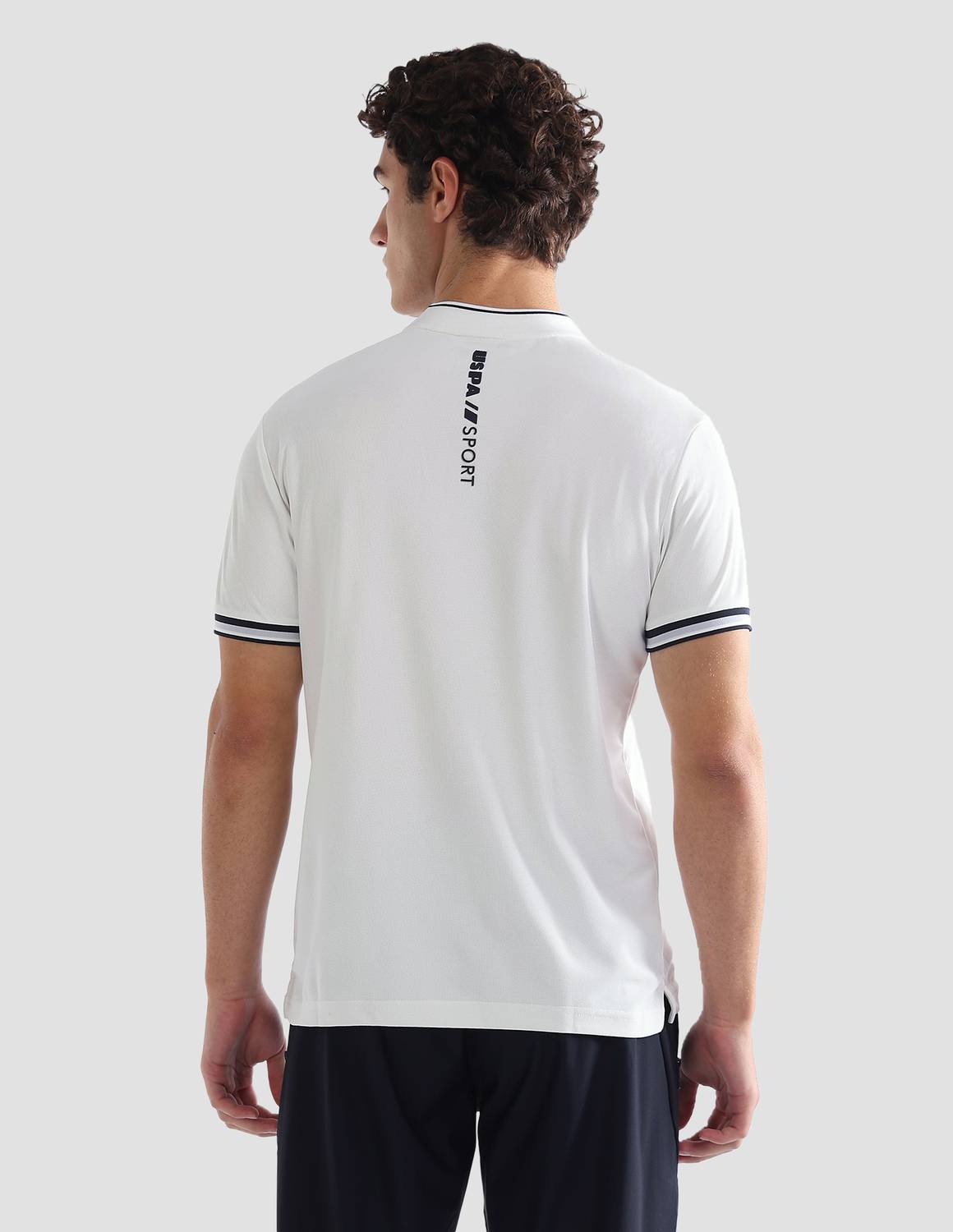 U.S. POLO ASSN. Men White Polo Neck T-Shirt - Image 5