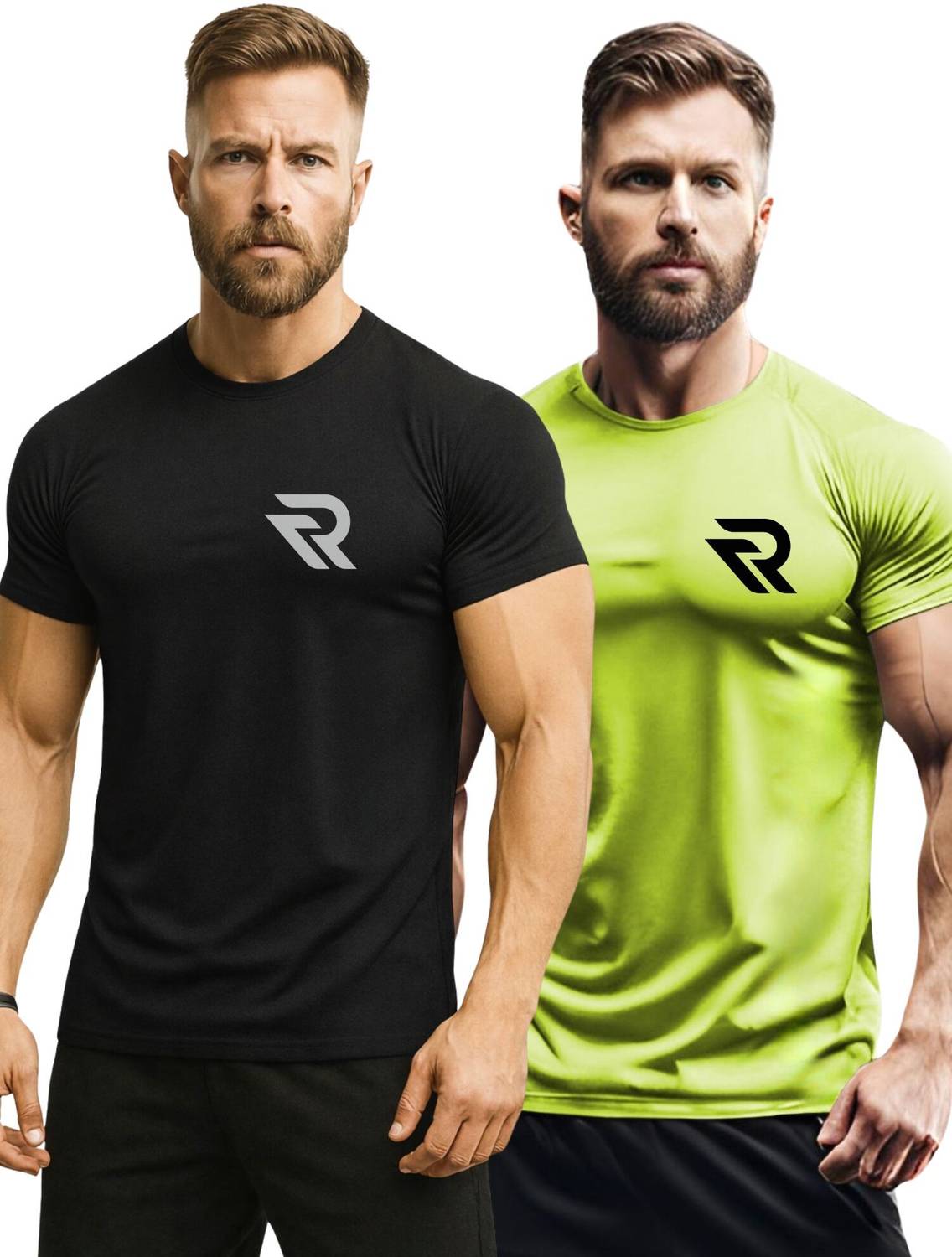 3colors Printed Men Round Neck Black, Green T-Shirt