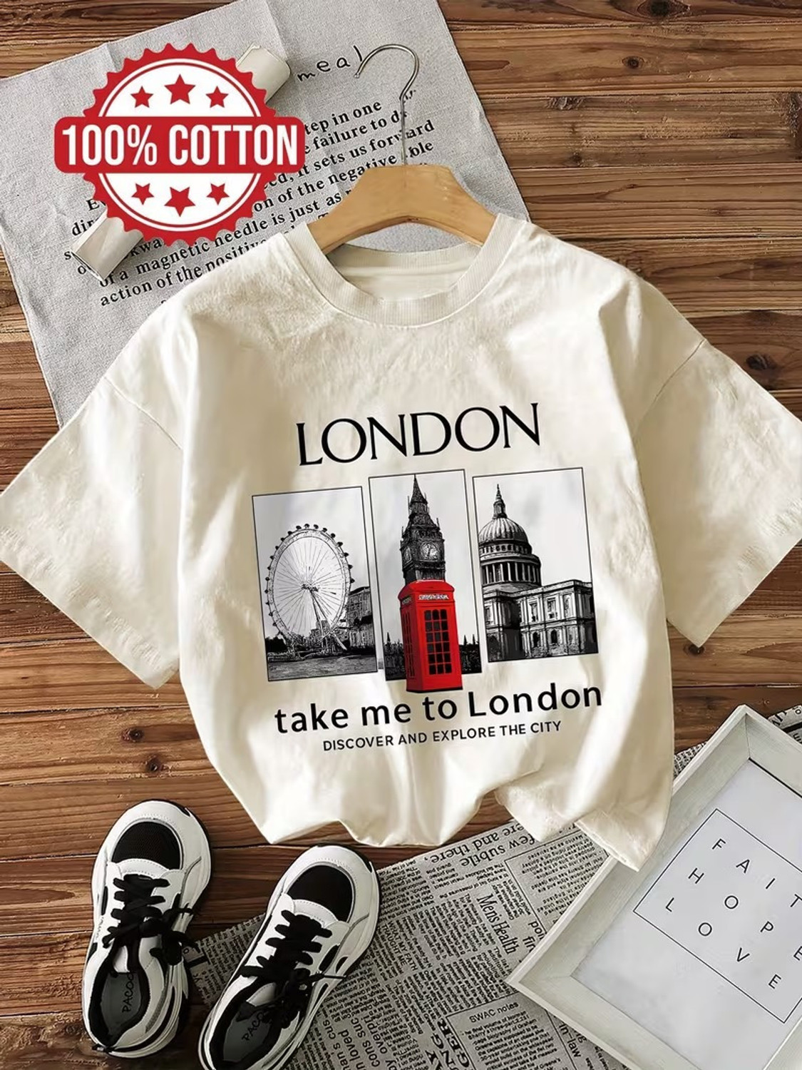 Image of COTNIX Graphic Print Women Round Neck White T-Shirt