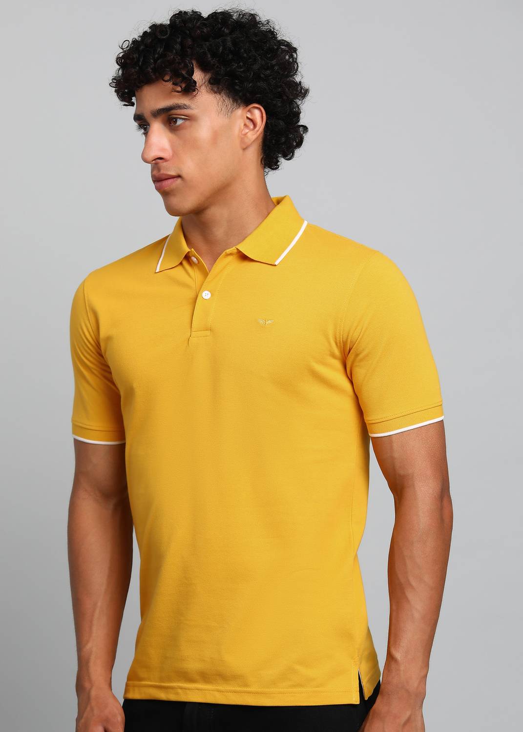 PARK AVENUE Yellow Polo Neck T-Shirt - Image 3