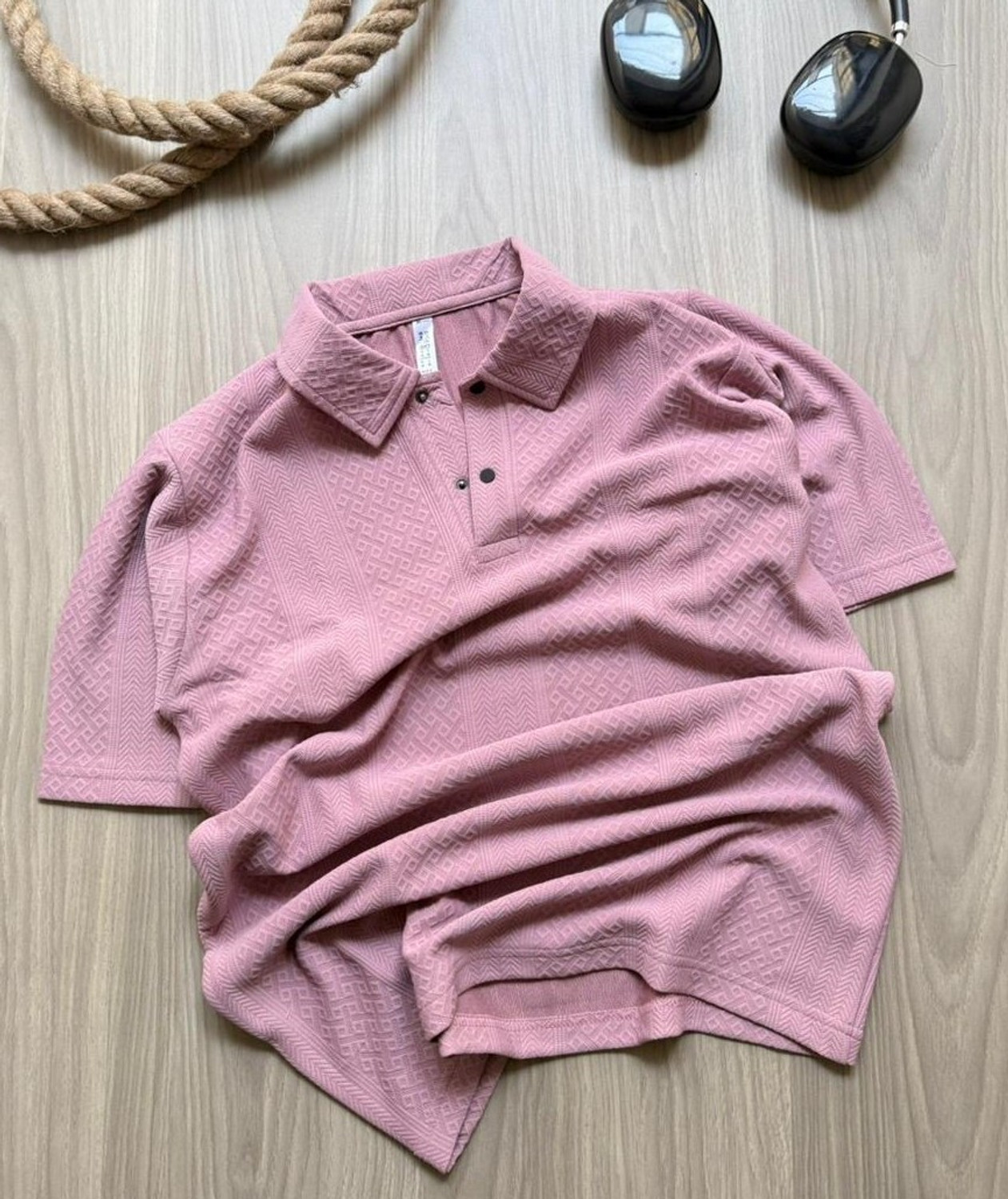 Image of StudShirts Solid Men Polo Neck Pink T-Shirt